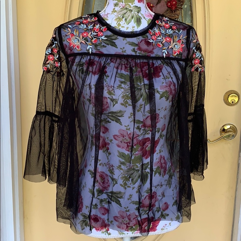 Arizona Jean Co. Sheer Embroidered Blouse - Picture 8 of 12